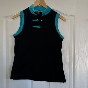 jamie sadock Black Tank with Turquoise Trim